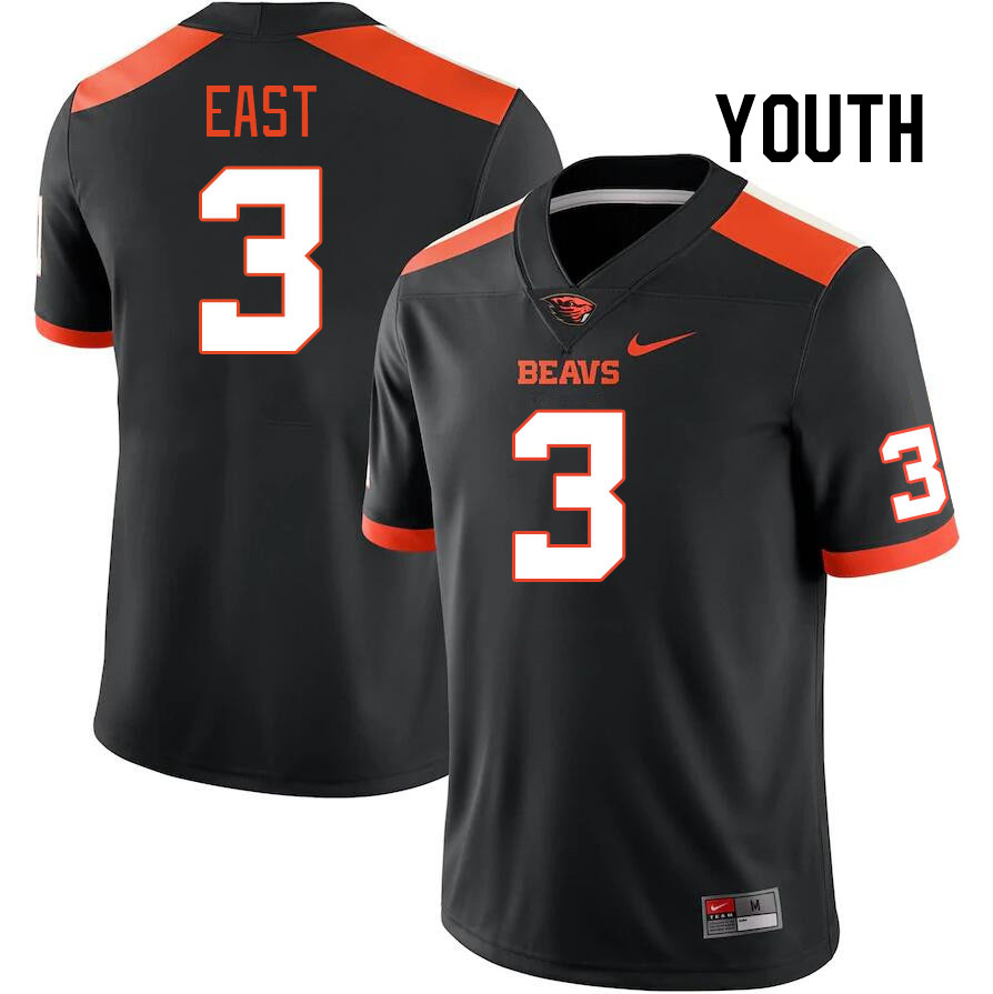 Youth #3 Jamai East Oregon State Beavers College Football Jerseys Stitched-Black